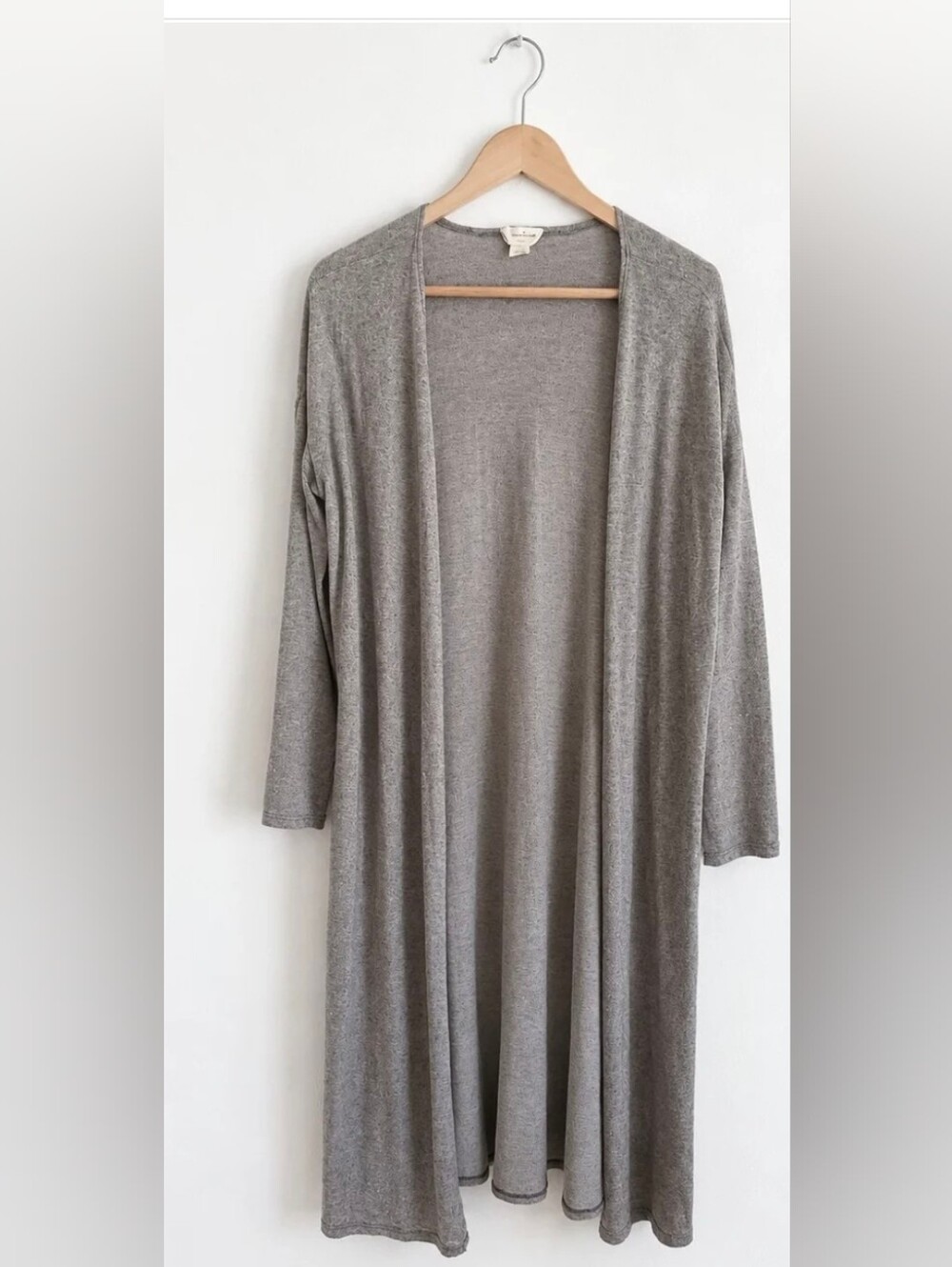 See You Monday Women's Long Open-Front Gray Cardigan Sweater, Size XL